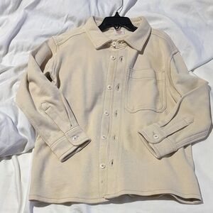 Wonder Nation S 6/7 Cream Button-Up Shirt jacket shaket worn once euc like new